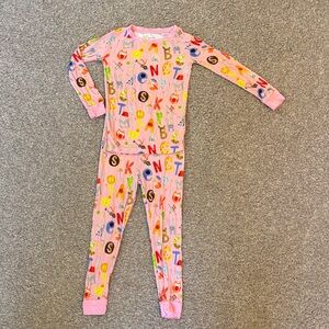 Little Sleepies Pink Alphabet Kids two  Piece 3T pajamas